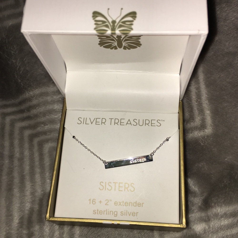 Sterling silver SISTER necklace 16” + 2” extender